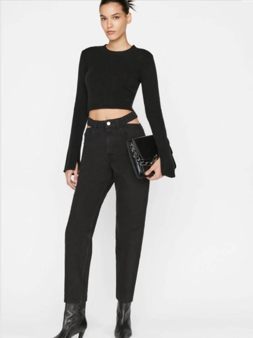 NWT Frame Denim Le High N’ Tight Straight Cut Out Jeans